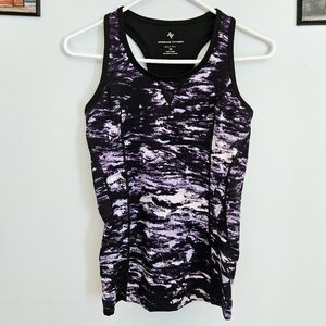 5/$30 Adrienne Vittadini Quick Dry Sleeveless Purple/Black Workout Shirt Size XS
